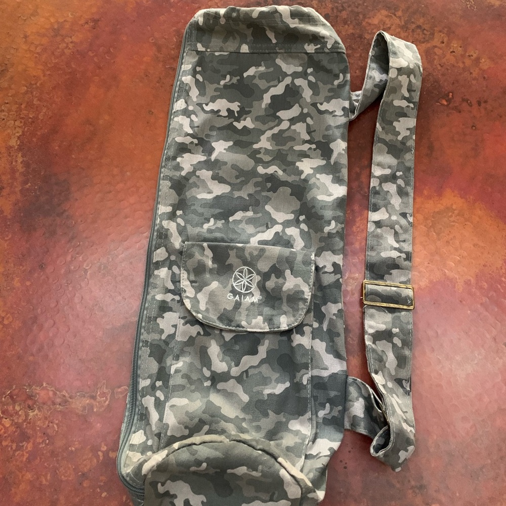 Gray camo yoga mat bag